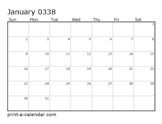 338 Monthly Calendar