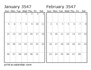 Two Horizontal Months 3547