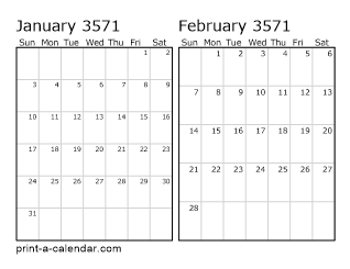 Two Horizontal Months 3571