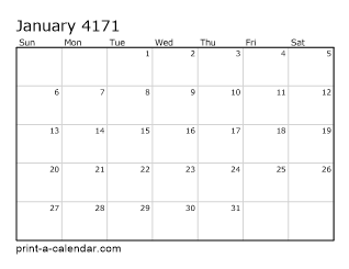 4171 Monthly Calendar