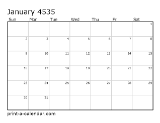 4535 Monthly Calendar