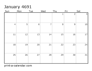 4691 Monthly Calendar