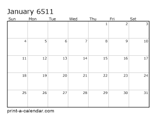 6511 Monthly Calendar