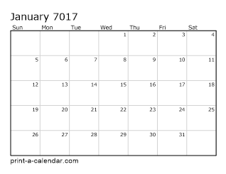 7017 Monthly Calendar