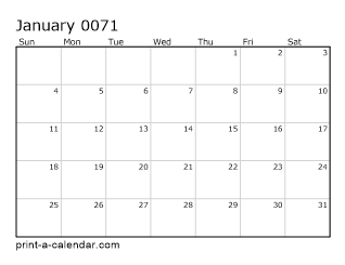 71 Monthly Calendar