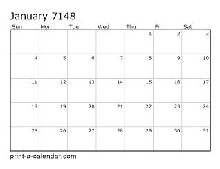 7148 Monthly Calendar