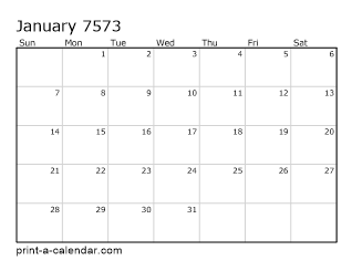 7573 Monthly Calendar