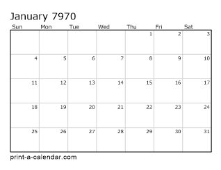 7970 Monthly Calendar