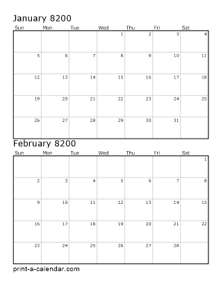 Two Vertical Months 8200