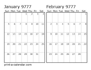 Two Horizontal Months 9777