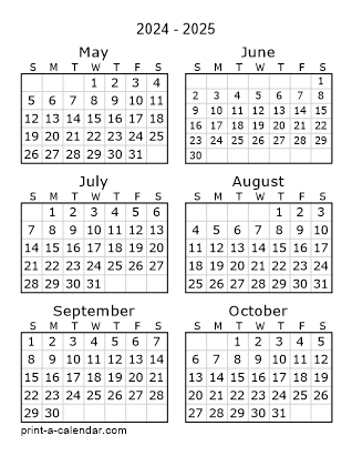 6 Month Calendar 2021 Next Six Months