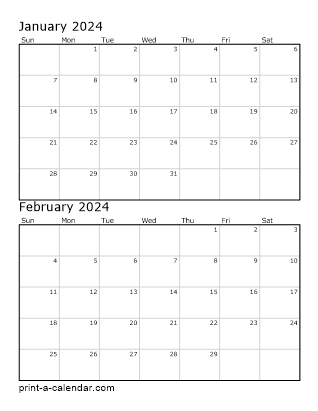 Printable Calendar 2 Months Per Page 2022 2022 Two Months Per Page Vertical Stacked Printable Calendar